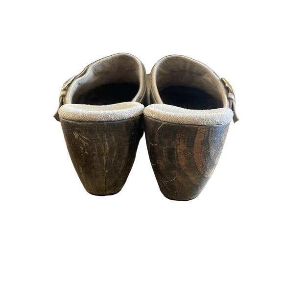 Calleen Cordero Gray Studded Wooden Heel Mule Clog Size 7 - Picture 7 of 10